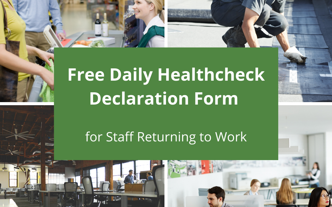 Free Daily Health Declaration for Staff Returning to Work